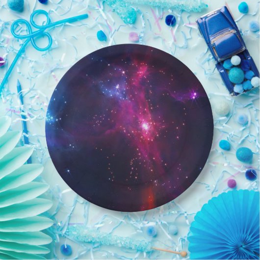 Cosmic Space Stars en Nebula Papieren Bordje (Feest)