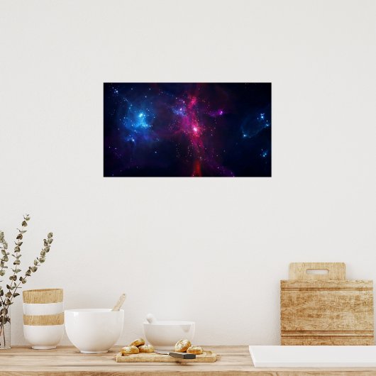 Cosmic Space Stars en Nebula Poster (Keuken)