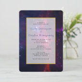 Cosmic Space Stars en Nebula Wedding nodig Kaart (Staand voorkant)