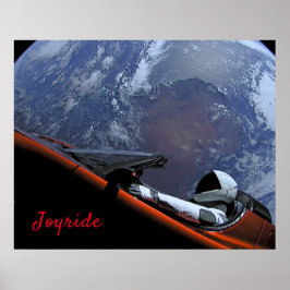 Cosmic Space Travel Photo Astronaut Hot Rod Fun Poster