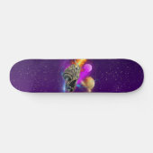 Cosmic Spaceship & Planets Paars Retro Universe Persoonlijk Skateboard (Horizontaal)