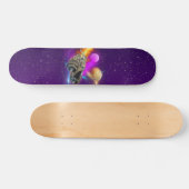 Cosmic Spaceship & Planets Paars Retro Universe Persoonlijk Skateboard (Horizontaal)