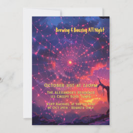 Cosmic Spider Web Halloween Custom Kaart