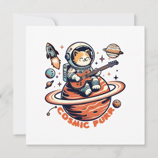Cosmic Spint - Astrogitarist Cat Kaart (Achterkant)