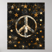 Cosmic Starry Peace Symbol Poster (Voorkant)