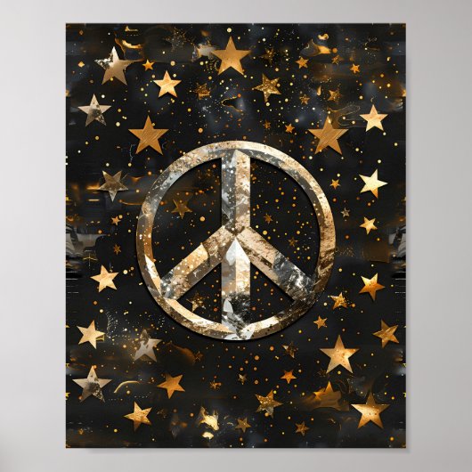 Cosmic Starry Peace Symbol Poster (Voorkant)