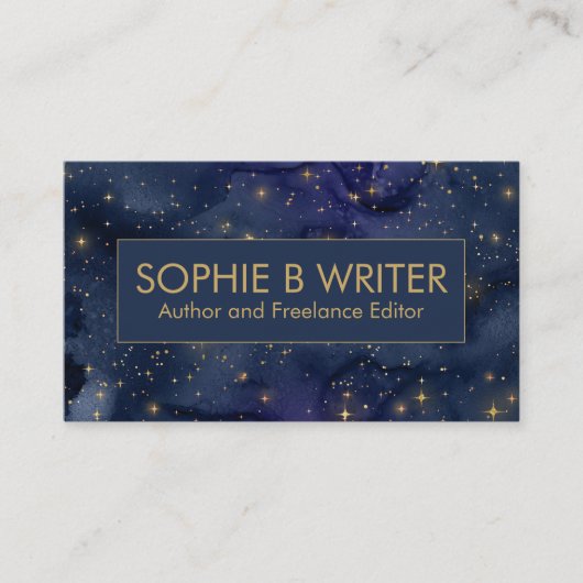 Cosmic Starry Professionele Schrijvers Visitekaartje (Voorkant)