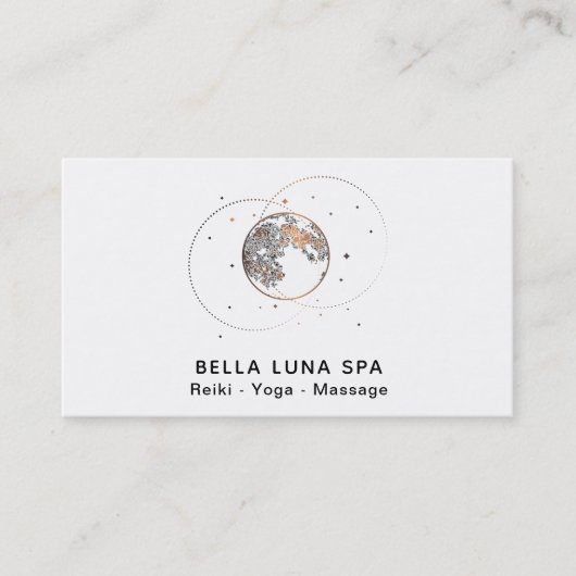 *~* Cosmic Stars Moon Rings Universe Lunar Shaman Visitekaartje (Voorkant)