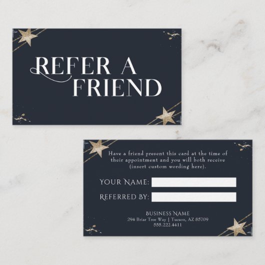 Cosmic Stars Verwijs een Kaart voor een vriendenve Visitekaartje (Voorkant / Achterkant)