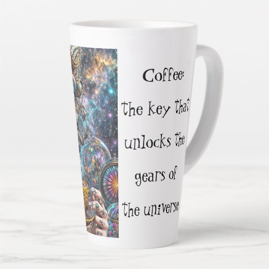 Cosmic Steampunk Latte Mok (Rechterhoek)