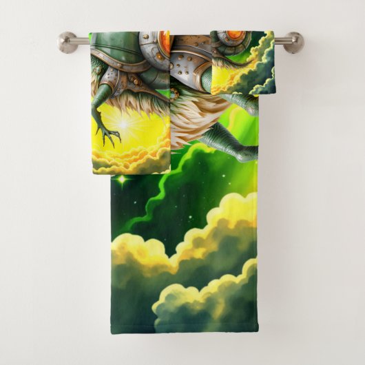 Cosmic Steampunk Slakkenvogel – Neon Droom Schepse Bad Handdoek (Insitu)