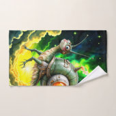 Cosmic Steampunk Slakkenvogel – Neon Droom Schepse Bad Handdoek (Handdoek)