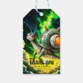 Cosmic Steampunk Slakkenvogel – Neon Droom Schepse Cadeaulabel (Voorkant)