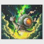 Cosmic Steampunk Slakkenvogel – Neon Droom Schepse Cadeaupapier (Vlak)