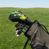 Cosmic Steampunk Slakkenvogel – Neon Droom Schepse Golfheadcover (Insitu)
