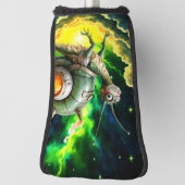 Cosmic Steampunk Slakkenvogel – Neon Droom Schepse Golfheadcover (Draai 90)