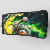 Cosmic Steampunk Slakkenvogel – Neon Droom Schepse Golfheadcover (Voorkant)