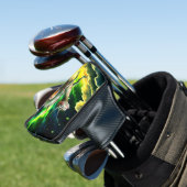 Cosmic Steampunk Slakkenvogel – Neon Droom Schepse Golfheadcover (Insitu)