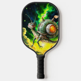 Cosmic Steampunk Slakkenvogel – Neon Droom Schepse Pickleball Paddle