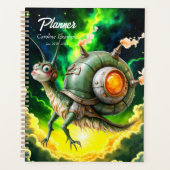 Cosmic Steampunk Slakkenvogel – Neon Droom Schepse Planner (Voorkant)