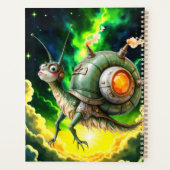 Cosmic Steampunk Slakkenvogel – Neon Droom Schepse Planner (Achterkant)