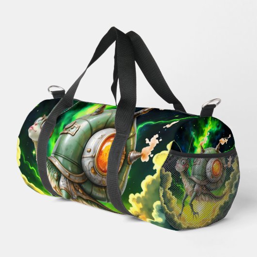 Cosmic Steampunk Slakkenvogel – Neon Droom Schepse Plunjezak (Rechterhoek)