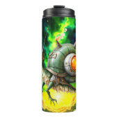 Cosmic Steampunk Slakkenvogel – Neon Droom Schepse Thermosbeker (Voorkant)