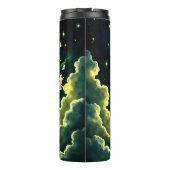 Cosmic Steampunk Slakkenvogel – Neon Droom Schepse Thermosbeker (Achterkant)