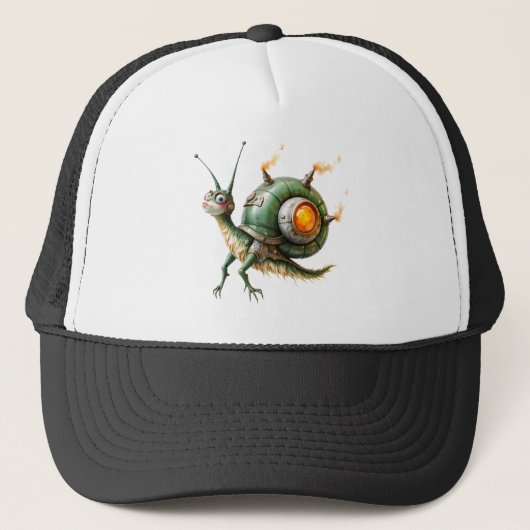 Cosmic Steampunk Slakkenvogel – Neon Droom Schepse Trucker Pet (Voorkant)