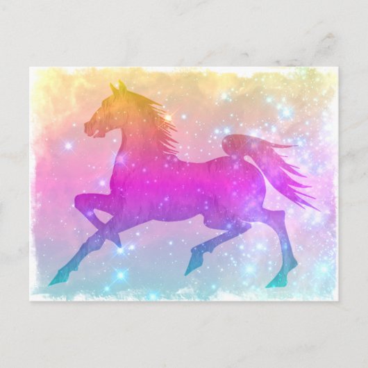 Cosmic Steed Colorful Horse Stars Briefkaart (Voorkant)