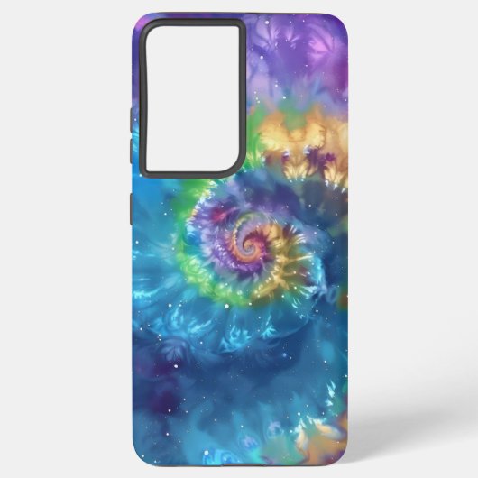 Cosmic Stropdas-Dye Swirl - Levendig Psychedelic G Samsung Galaxy Hoesje (Achterkant)