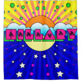 Cosmic Style Hillary Celebration Poster Douchegordijn (Voorkant)