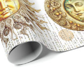 Cosmic Sun en Moon Gold Cadeaupapier (Rol Hoek)