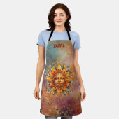 Cosmic Sun Face gepersonaliseerd Schort (Gedragen)