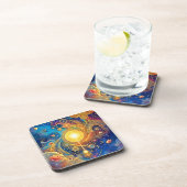 Cosmic Sun Mandala Art Bier Onderzetter (Rechterzijde)