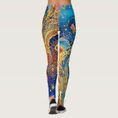 Cosmic Sun Mandala Art Leggings (Achterkant)