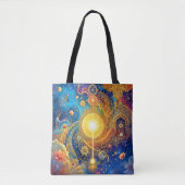 Cosmic Sun Mandala Art Tote Bag (Voorkant)