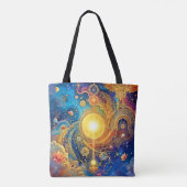 Cosmic Sun Mandala Art Tote Bag (Achterkant)
