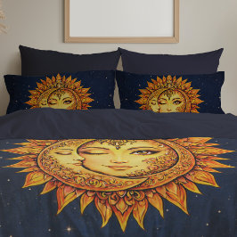 Cosmic Sun Moon Boho Goddess Celestial Mandala Art Kussensloop