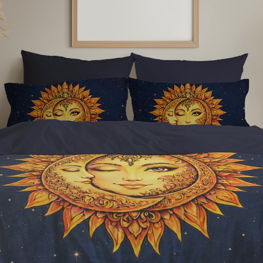 Cosmic Sun Moon Boho Goddess Celestial Mandala Art Kussensloop