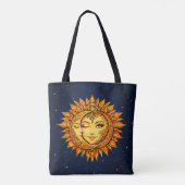 Cosmic Sun Moon Boho Goddess Celestial Mandala Art Tote Bag (Achterkant)