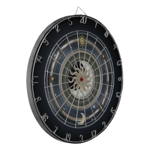 Cosmic Sun Moon & Stars Design Dartbord (Voorkant Links)