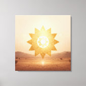 Cosmic Sun Portal Boho Wall Art | Golden Mandala Canvas Afdruk (Voorkant)