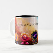 Cosmic Sunflower Mug-Personalized Gift Tweekleurige Koffiemok (Voorkant links)