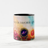Cosmic Sunflower Mug-Personalized Gift Tweekleurige Koffiemok (Center)
