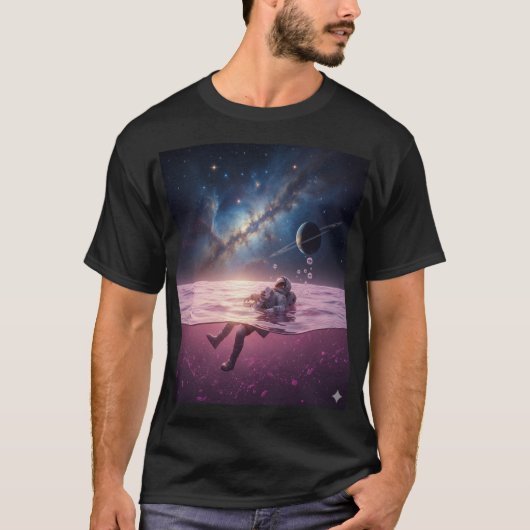 Cosmic Sunset Astronaut T-Shirt (Voorkant)