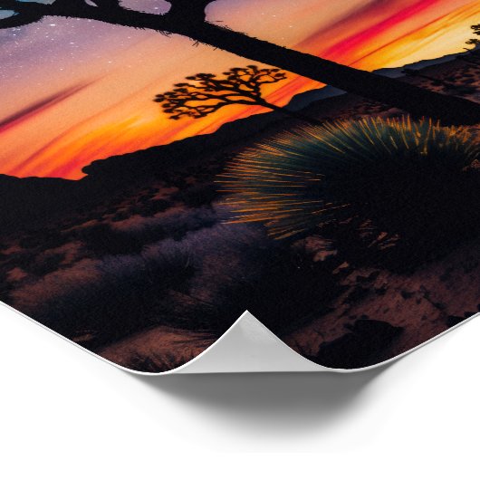 Cosmic Sunset at Joshua Tree National Park Art Poster (Hoek)