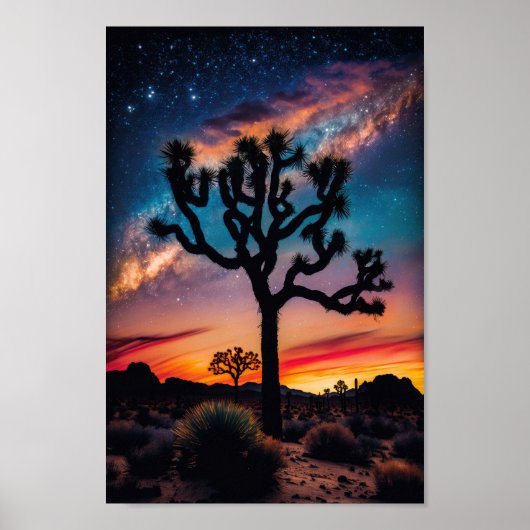 Cosmic Sunset at Joshua Tree National Park Art Poster (Voorkant)
