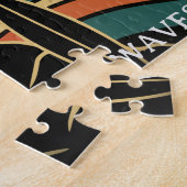 Cosmic Surf Retro Wave • Vintage Sunset Surfing Legpuzzel (Zijkant)