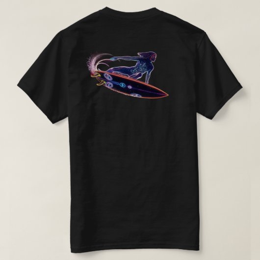 Cosmic Surfer (mannen & vrouwen)  T-shirt (Design achterkant)